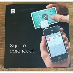 Square Magnetic Stripe Card Reader for 3.5mm Headphone Jack White New Boxed